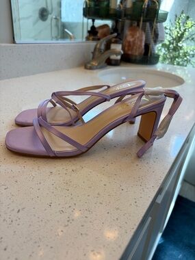 Lulu's Lilac Strappy Block Heel Sandals
